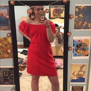 Uncle Frank off the shoulder eyelit sundress